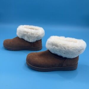 Womens SO Chestnut Faux Fur Boots Sz 10